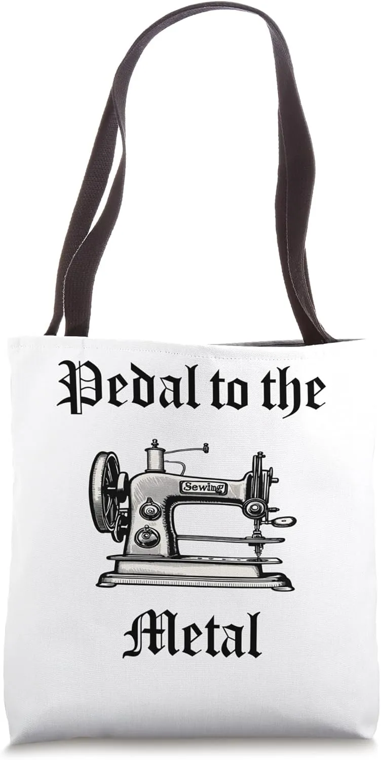 Sewing Pedal to the Metal - Goth Emo Alternative Crafts Tote Bag