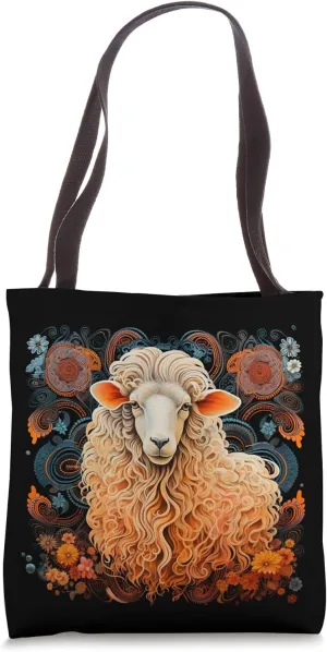 sheep farmland flower wool Knitting Is My Yoga in Dutch day Tote Bag