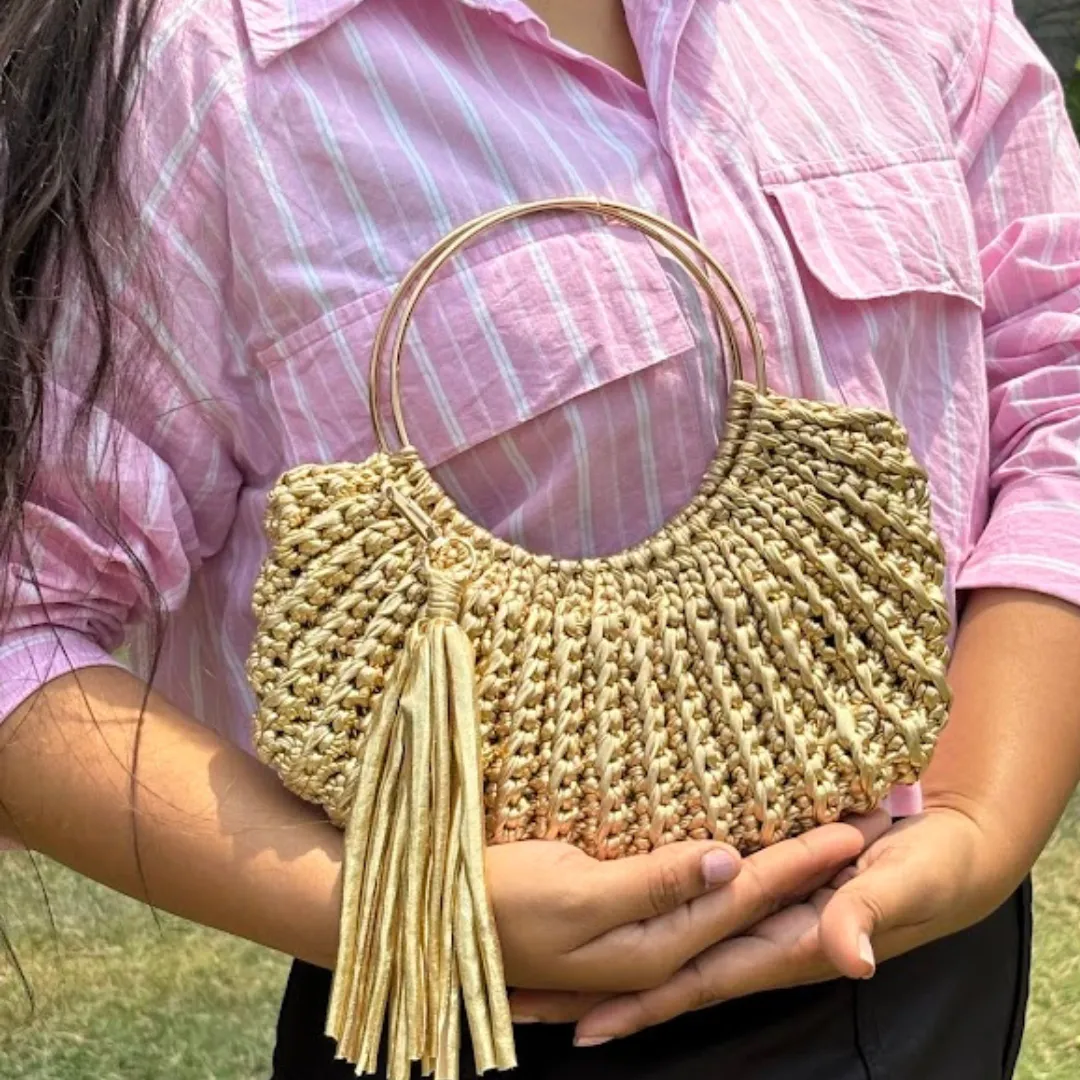 Shiroli Handmade Metallic Gold -  Luxe Bag
