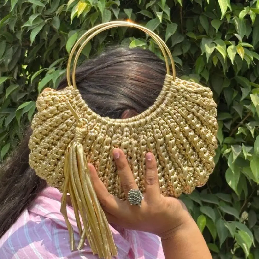 Shiroli Handmade Metallic Gold -  Luxe Bag
