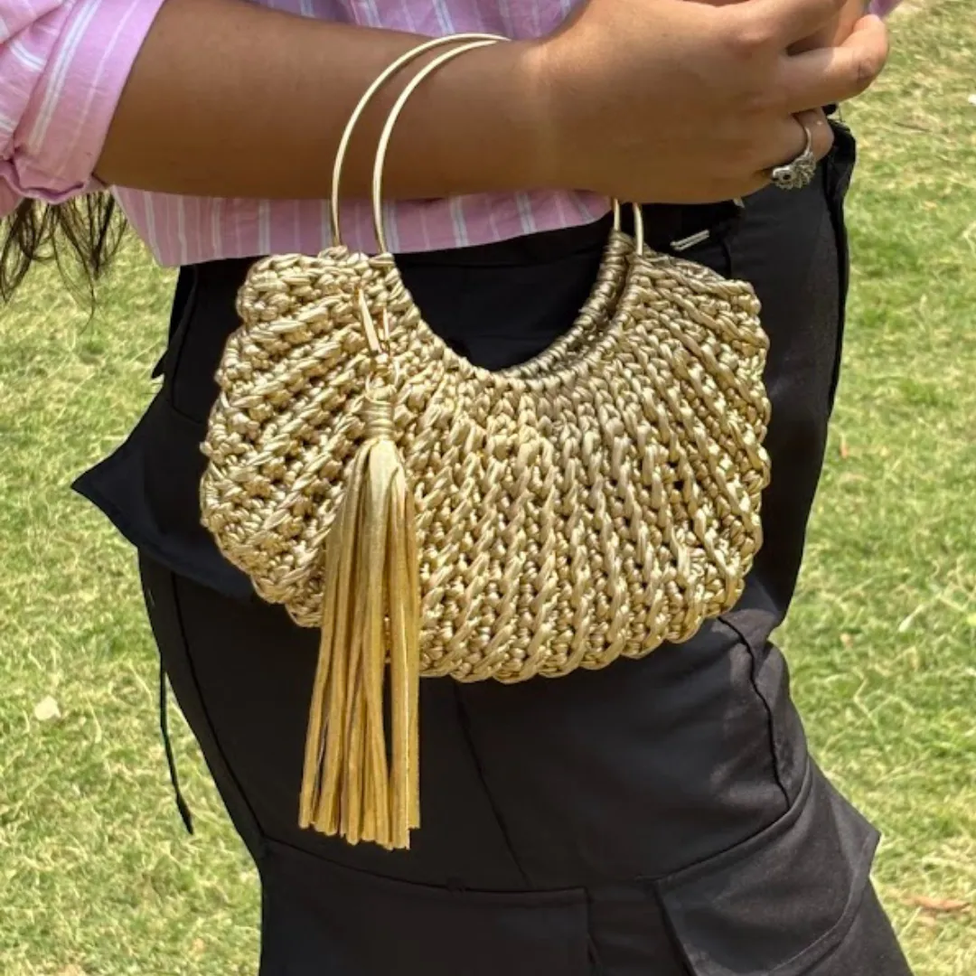 Shiroli Handmade Metallic Gold -  Luxe Bag