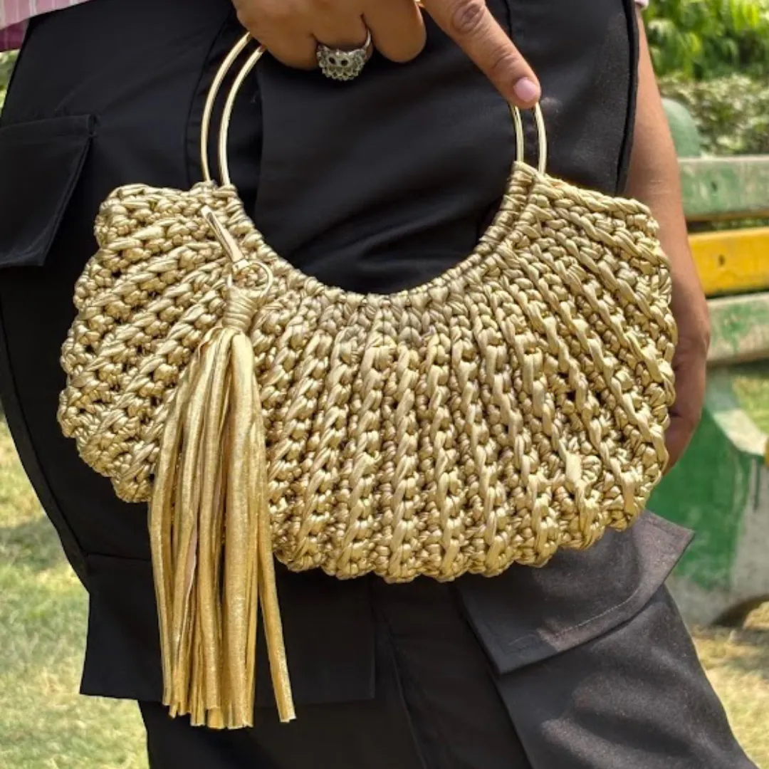 Shiroli Handmade Metallic Gold -  Luxe Bag