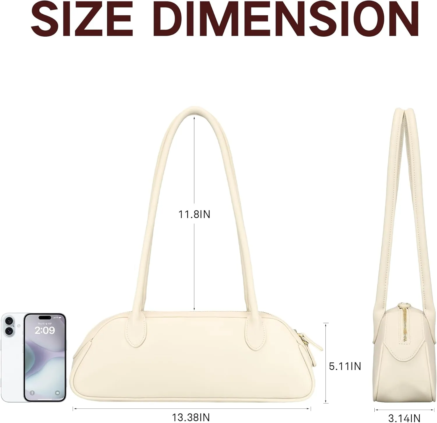 Shoulder Bag Purse for Women Vegan Leather Swing Bags with Zip Small Handbags