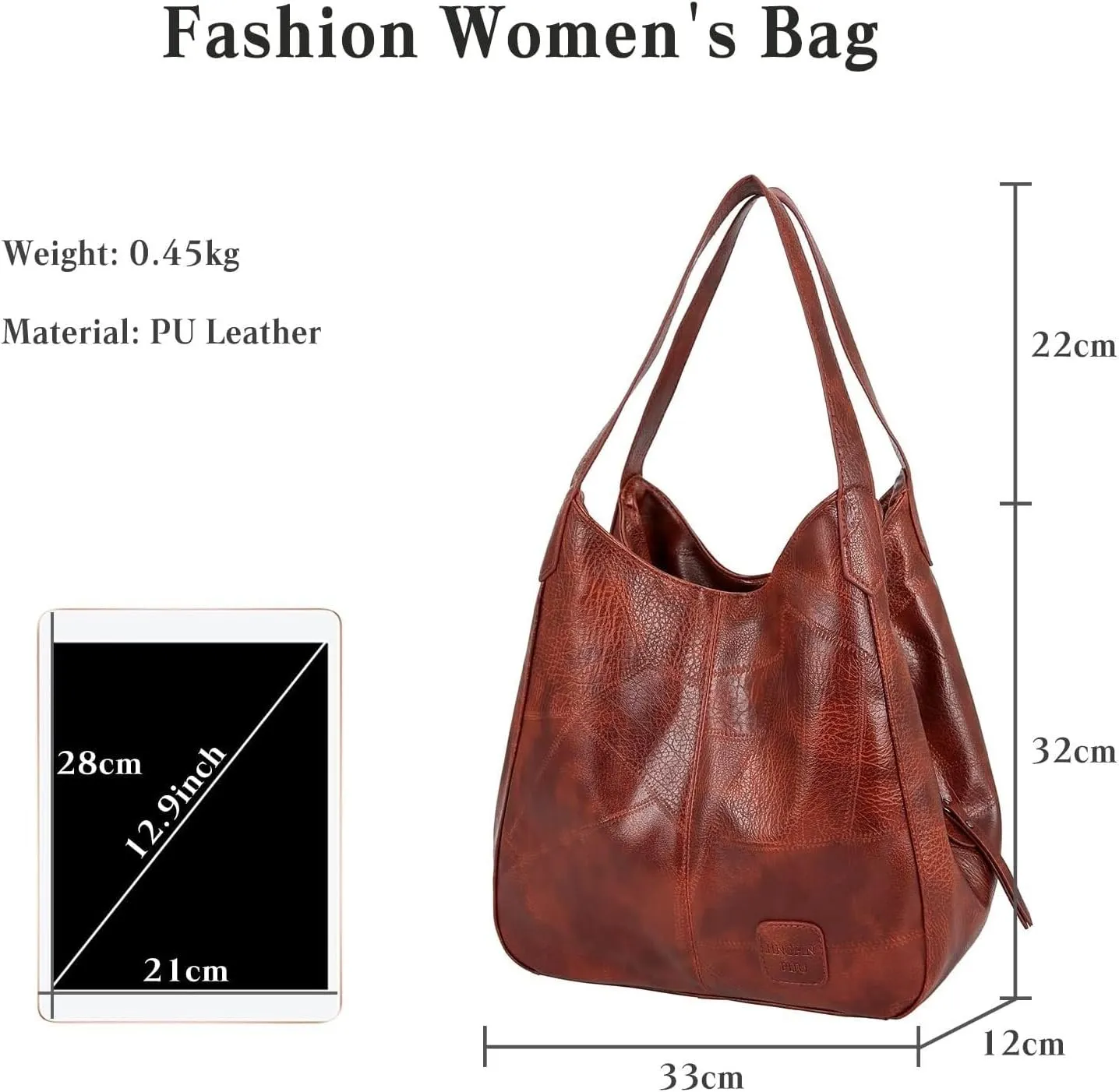 Shoulder PU Leather Bucket Fashion Women's Handbags Waterproof Top-handle Bags Tote for Party Shopping