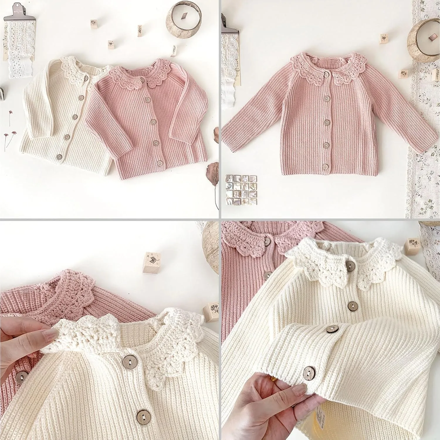 Simplee kids Baby Cardigan Cable Knit Toddler Cardigan Long Sleeve Fall Winter Open Front Knit Sweaters