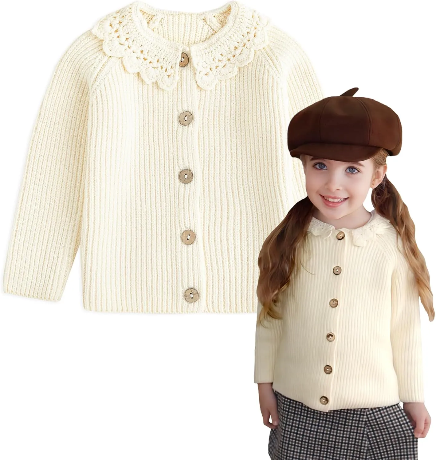 Simplee kids Baby Cardigan Cable Knit Toddler Cardigan Long Sleeve Fall Winter Open Front Knit Sweaters