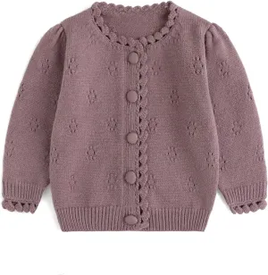 Simplee kids Baby Cardigan Cable Knit Toddler Cardigan Long Sleeve Fall Winter Open Front Knit Sweaters