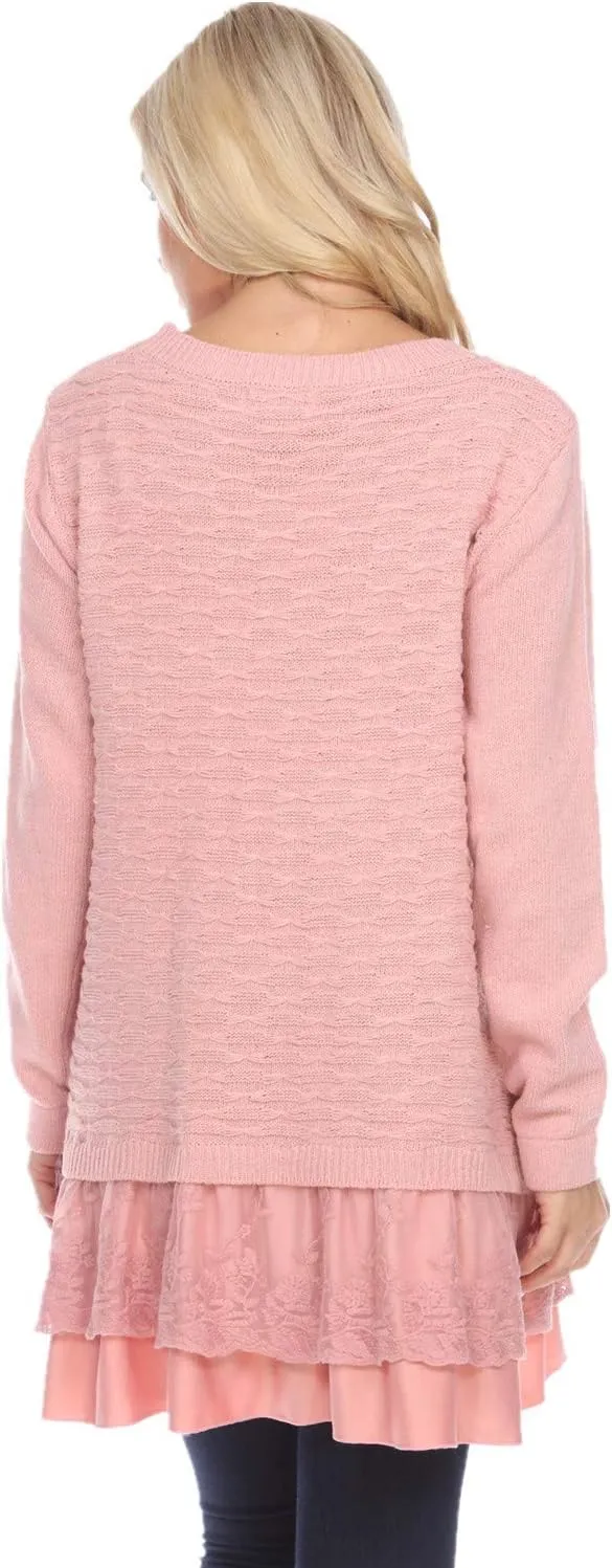 SIMPLY COUTURE Women's Casual Pullover Cable-Knit Oversize Sweater
