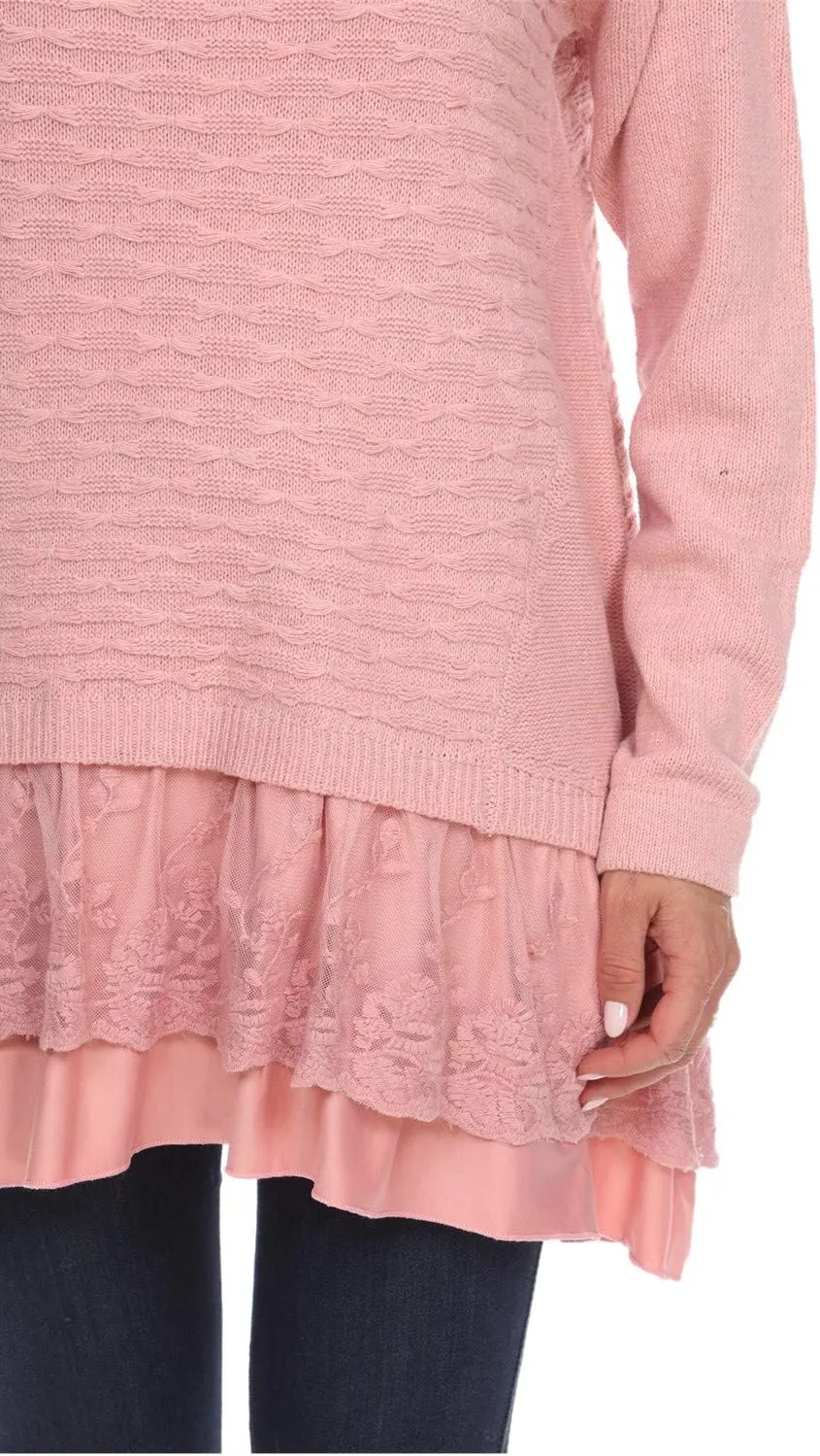 SIMPLY COUTURE Women's Casual Pullover Cable-Knit Oversize Sweater
