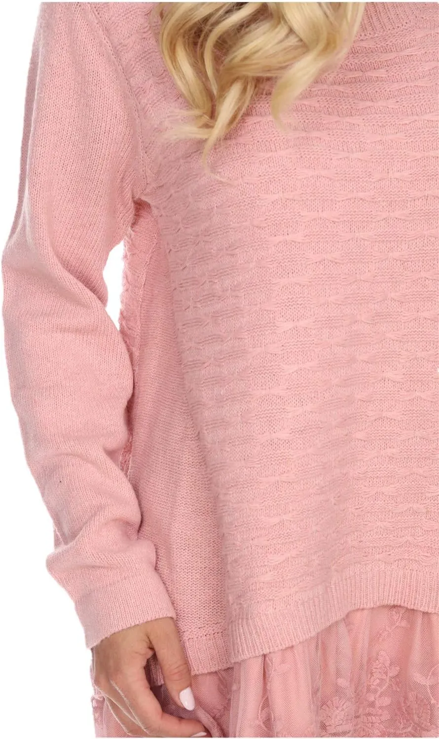 SIMPLY COUTURE Women's Casual Pullover Cable-Knit Oversize Sweater