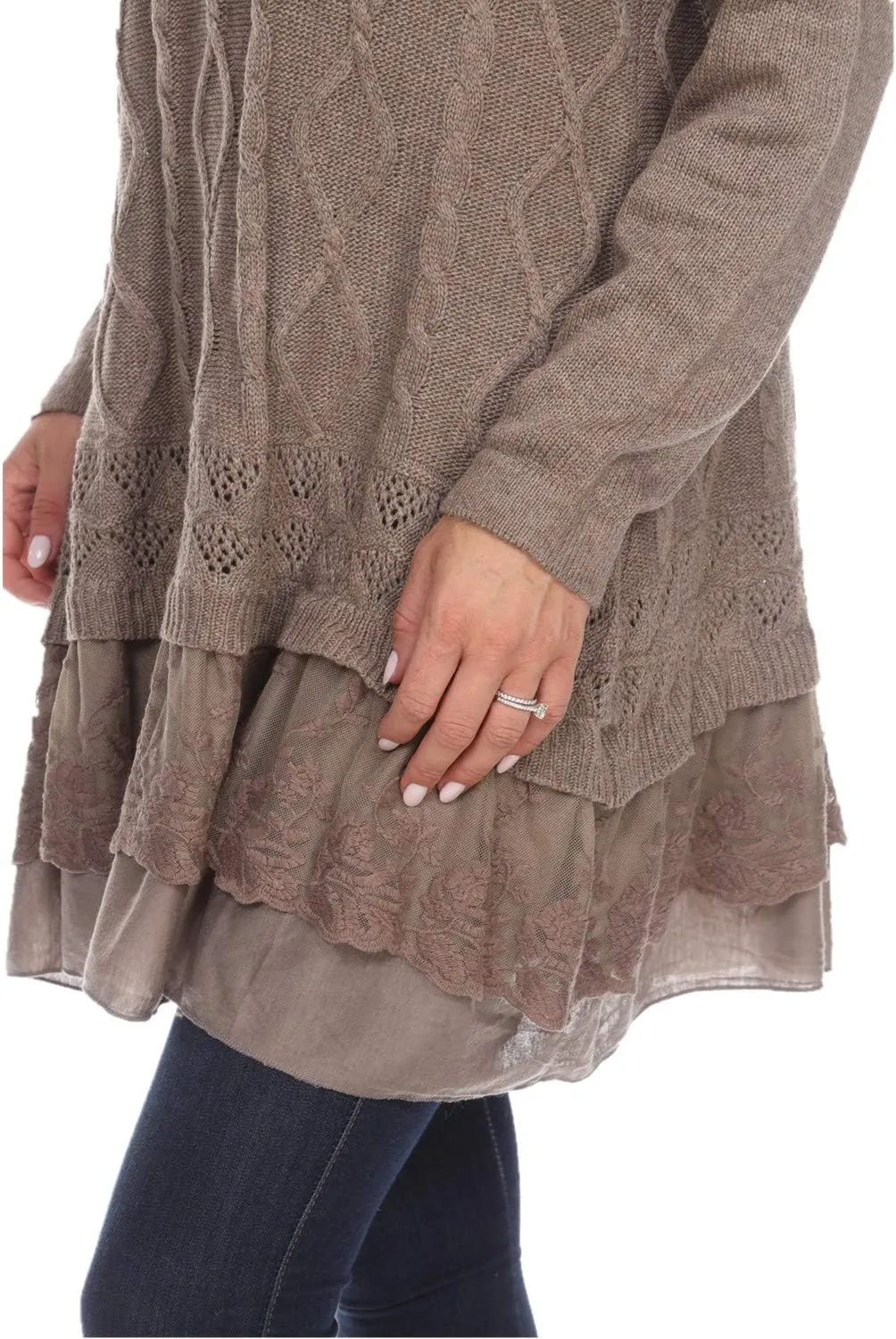 SIMPLY COUTURE Women's Casual Pullover Cable-Knit Oversize Sweater