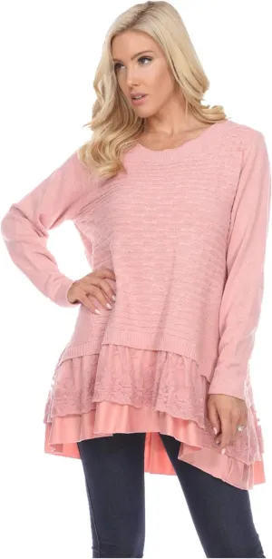 SIMPLY COUTURE Women's Casual Pullover Cable-Knit Oversize Sweater