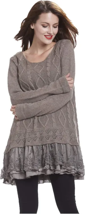 SIMPLY COUTURE Women's Casual Pullover Cable-Knit Oversize Sweater