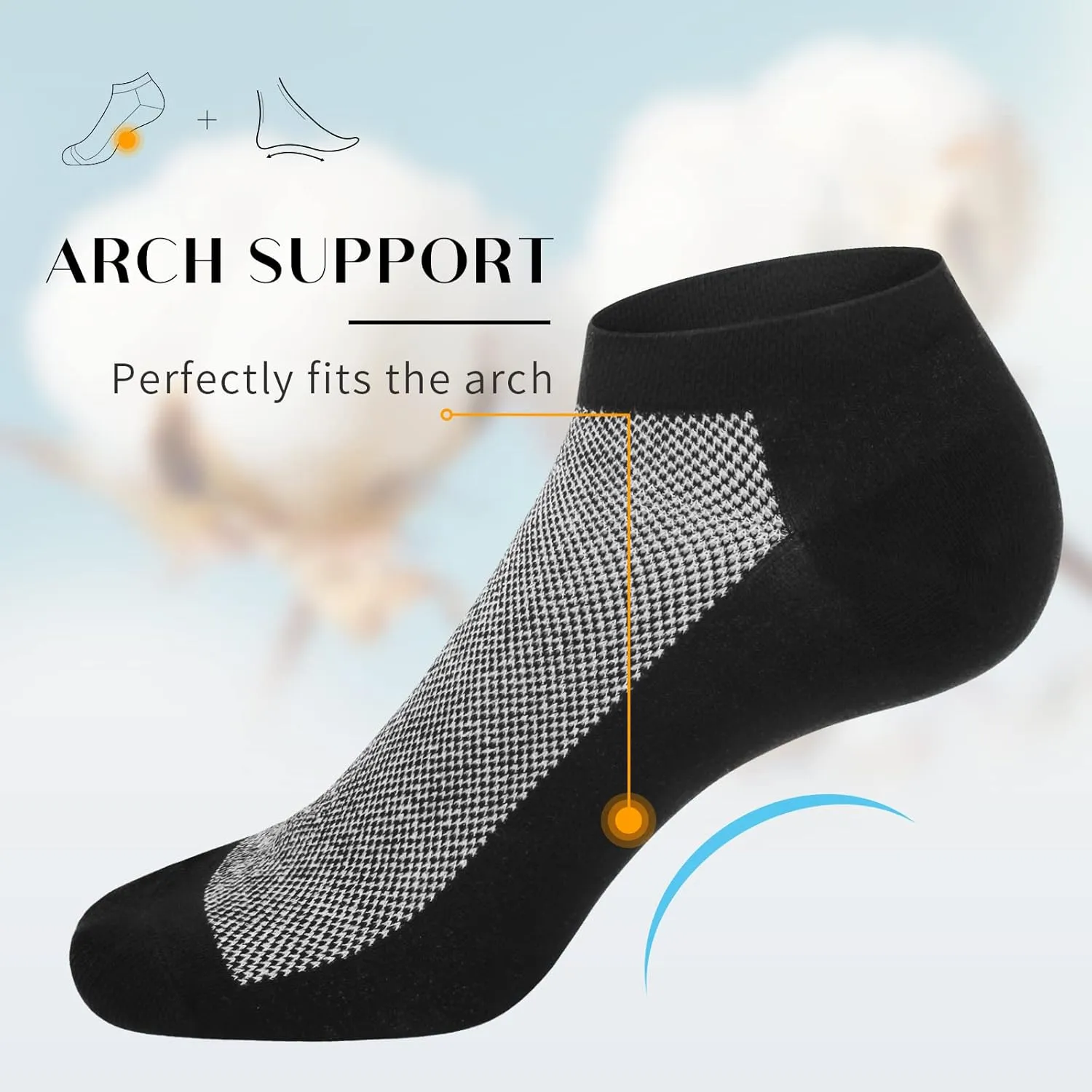 SIXDAYSOX 8/6 Pack Mens Ankle Socks Low Cut Comfort Casual Socks Size 10-13/13-15