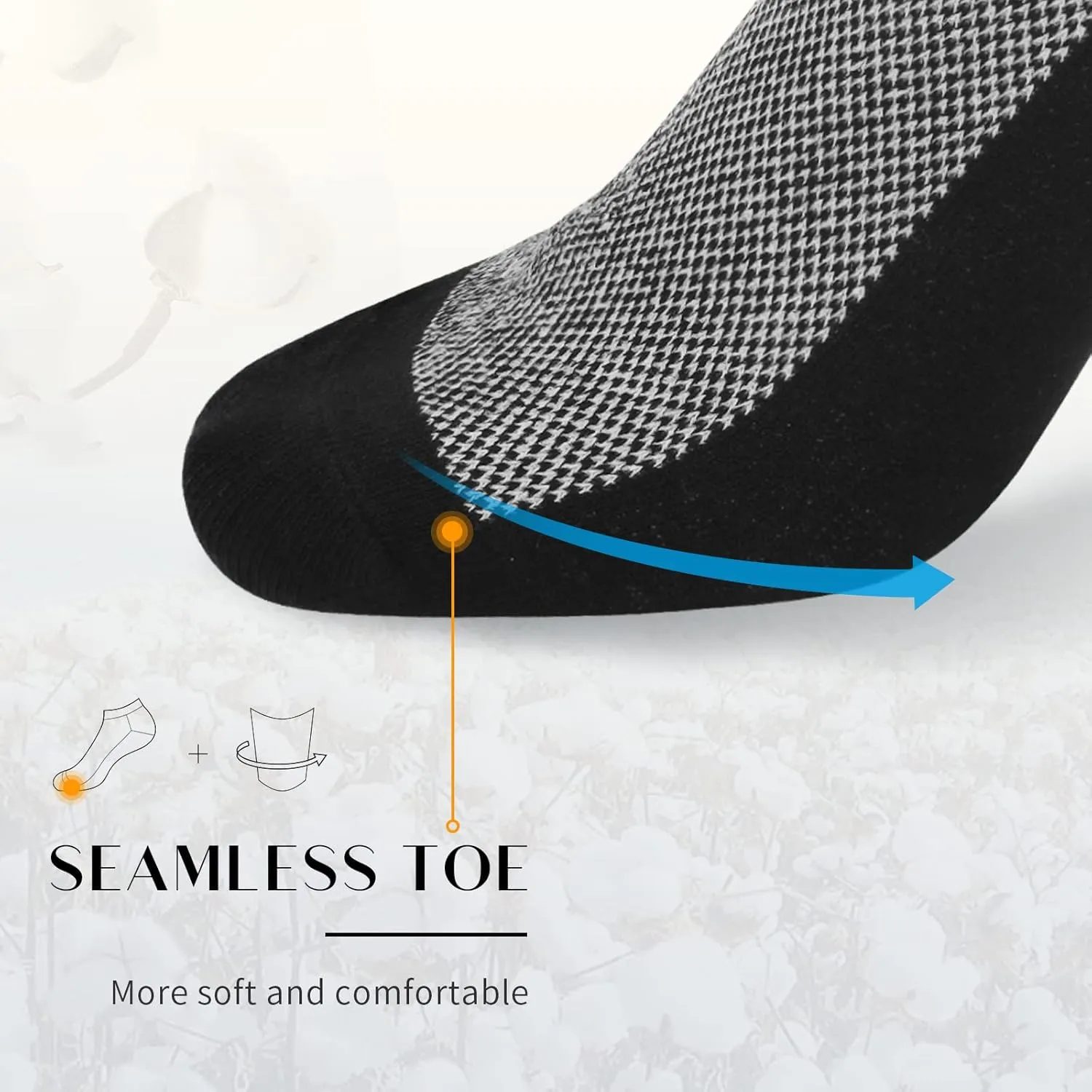 SIXDAYSOX 8/6 Pack Mens Ankle Socks Low Cut Comfort Casual Socks Size 10-13/13-15