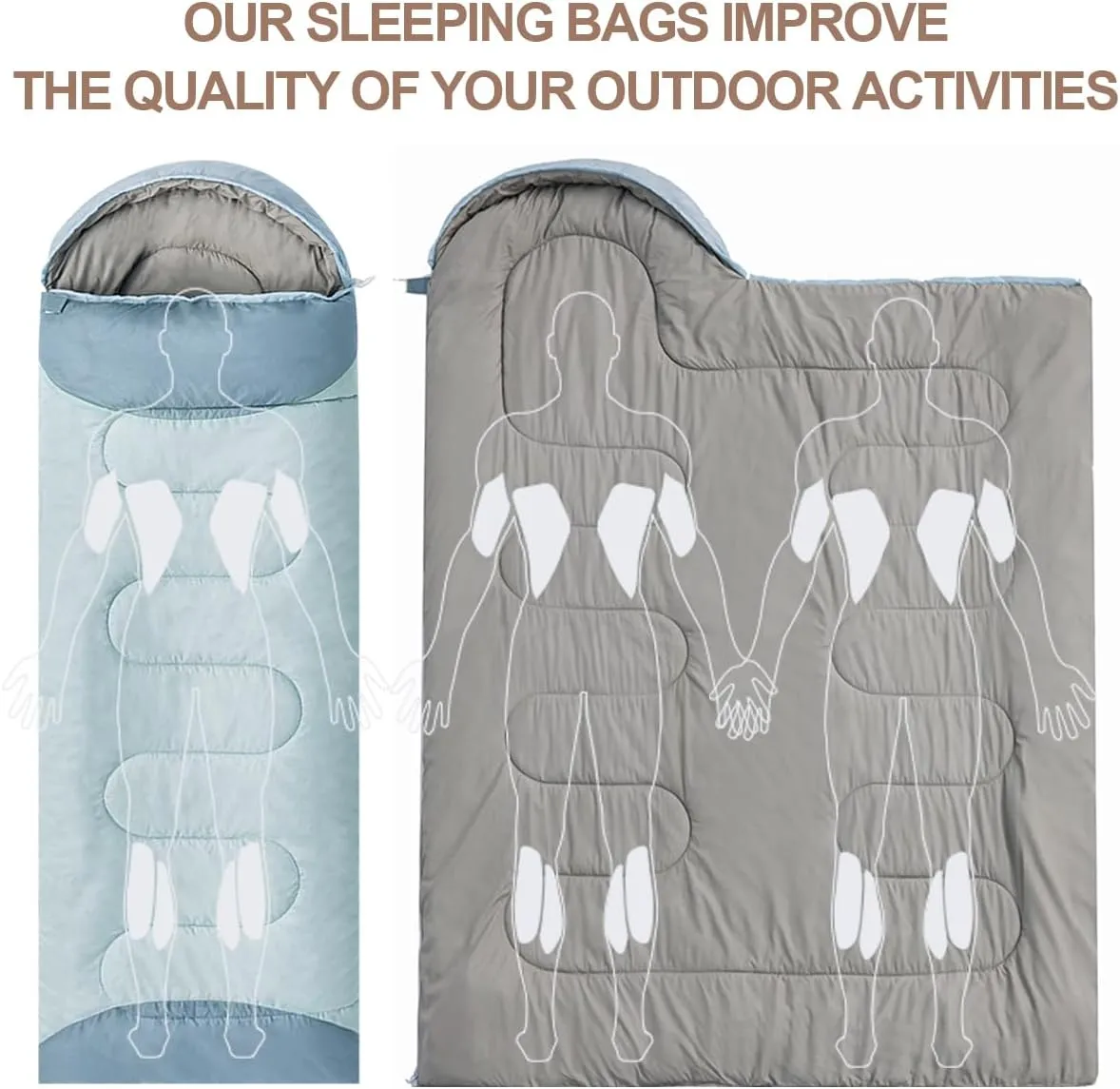 Sleeping Bag for Adults Backpacking Camping Hiking Detachable Washable Single Camping Sleeping Bag Indoor Outdoor