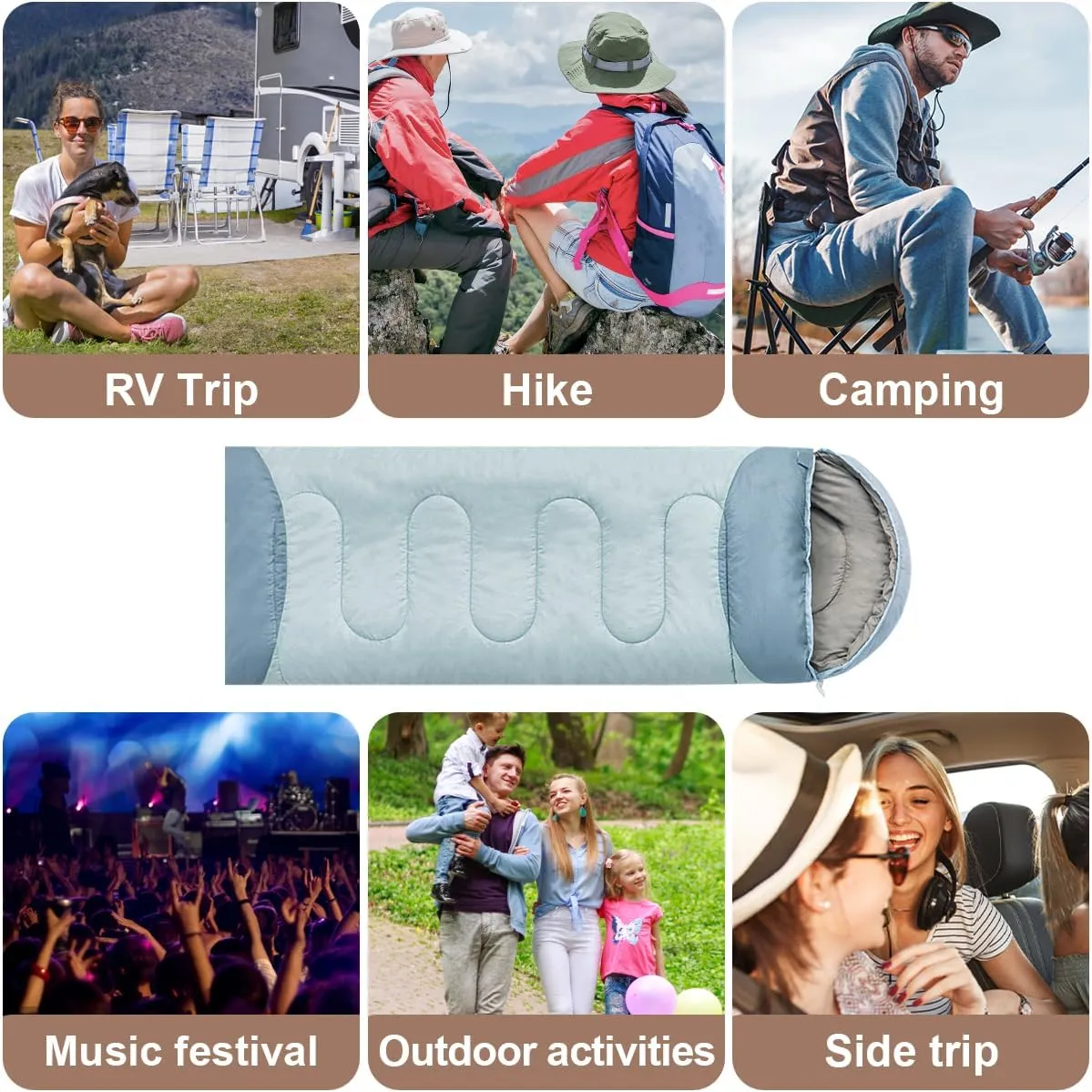 Sleeping Bag for Adults Backpacking Camping Hiking Detachable Washable Single Camping Sleeping Bag Indoor Outdoor