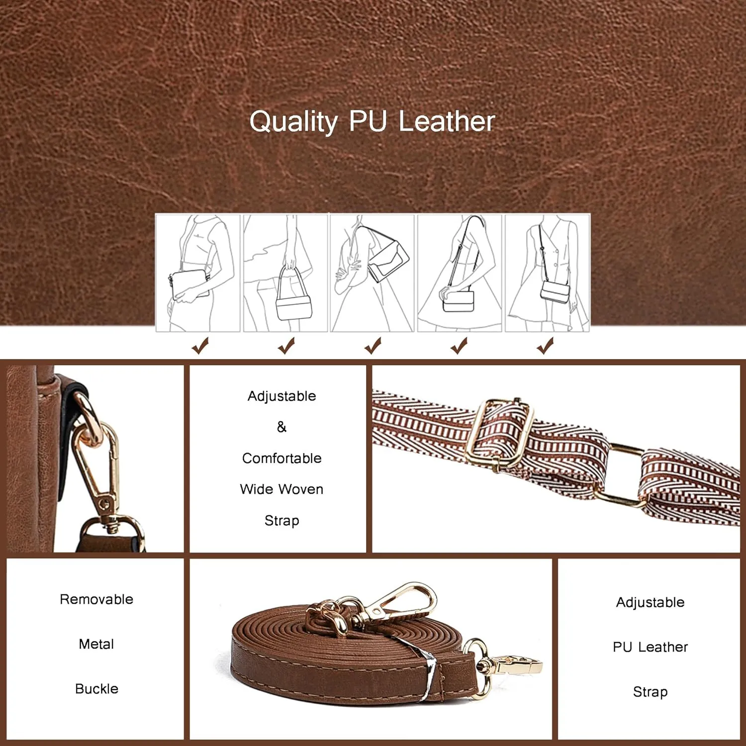 Small Crossbody Bags for Women Vegan Leather Purses Women's Shoulder Handbags Wallet Satchel Cross Body Purse