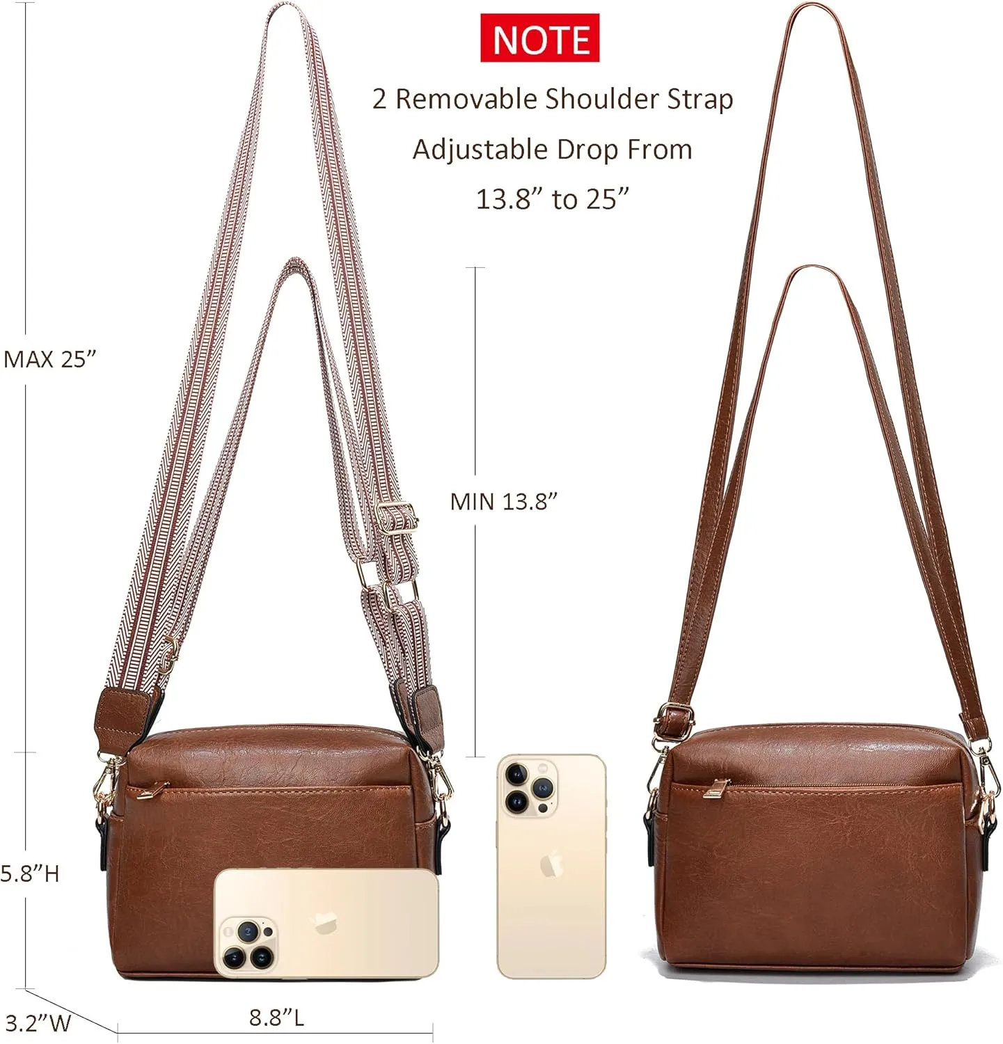 Small Crossbody Bags for Women Vegan Leather Purses Women's Shoulder Handbags Wallet Satchel Cross Body Purse