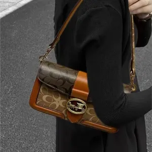 Small Fashion Color Minimalist Women's Square Contrast Print 2025 Crossbody Light Shoulder end One Bag Retro New Christmas clearance Bag Economical Luxury High