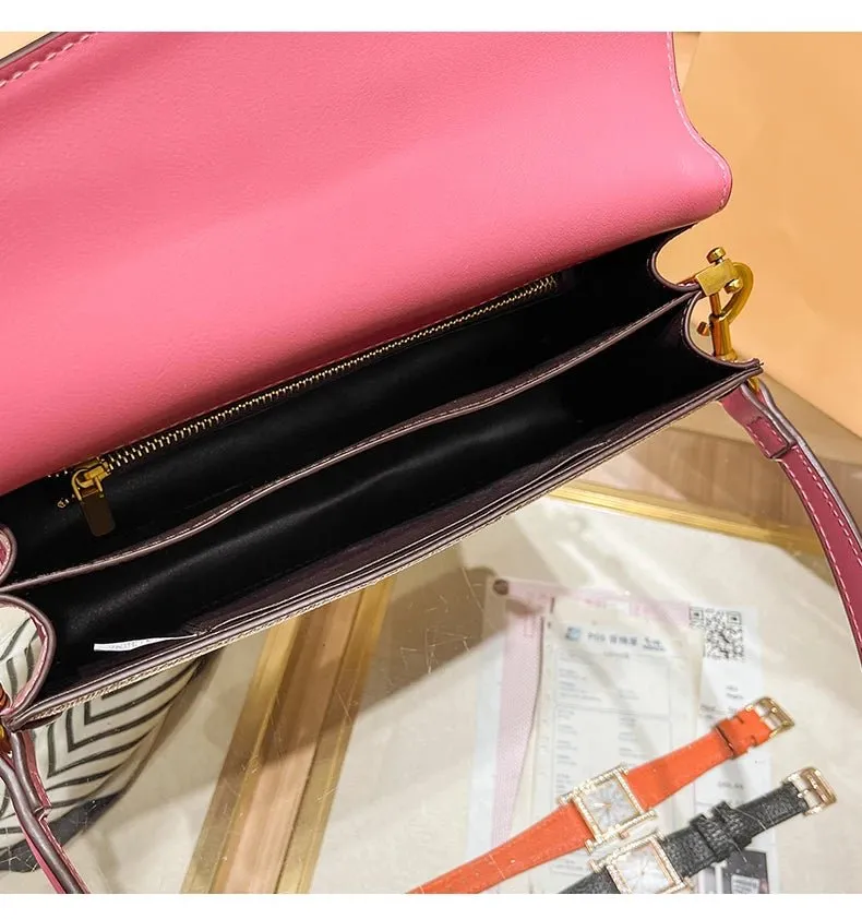 Small Fashion Color Minimalist Women's Square Contrast Print 2025 Crossbody Light Shoulder end One Bag Retro New Christmas clearance Bag Economical Luxury High