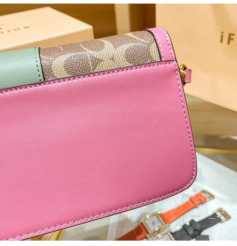 Small Fashion Color Minimalist Women's Square Contrast Print 2025 Crossbody Light Shoulder end One Bag Retro New Christmas clearance Bag Economical Luxury High