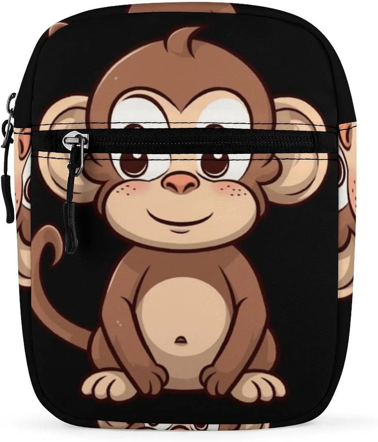 Small Satchel Purse Mini Shoulder Bag Personalized Cartoon Brown Monkey Print Crossbody Bags For Women Men