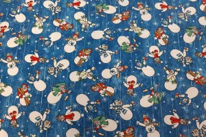 Snowman Blue Jolly Lane Patchwork / Craft Fabric