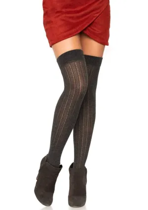 Socks, Ribbed Over the Knee Heather Grey