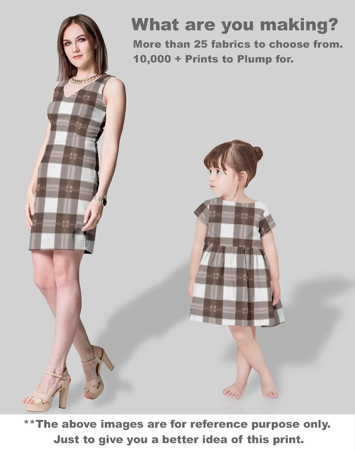 Soimoi Check Print - Brown, Canvas Fabric Material - 56 Inch Wide, 1 Yard, Unstitched Fabric for Upholstery, Bags, Workwear and Outdoor Gear.