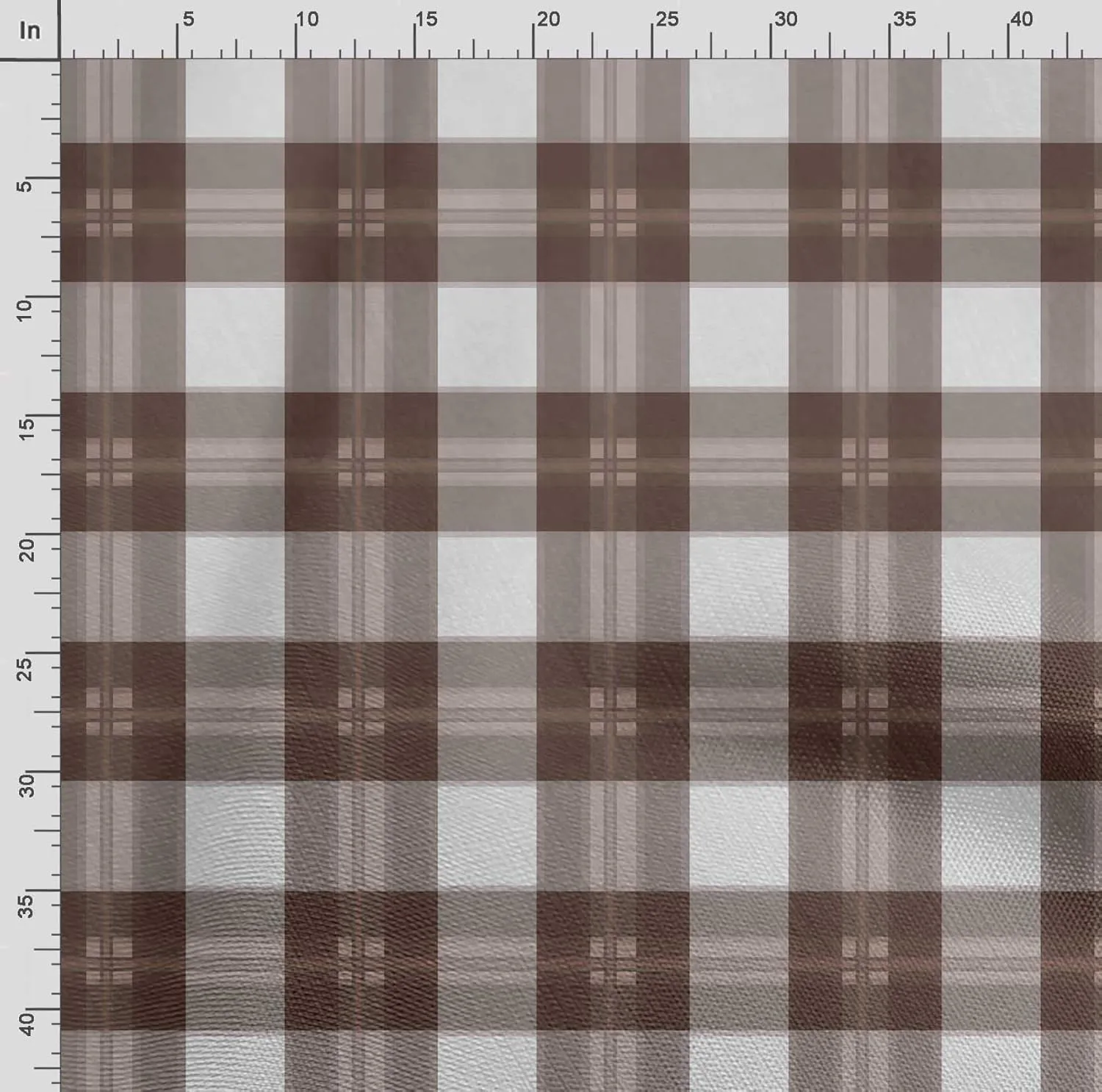 Soimoi Check Print - Brown, Canvas Fabric Material - 56 Inch Wide, 1 Yard, Unstitched Fabric for Upholstery, Bags, Workwear and Outdoor Gear.