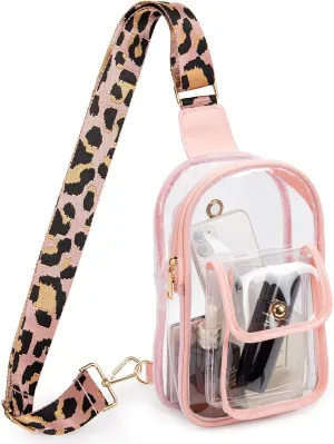 Stadium Approved Clear Crossbody Sling Bag – Transparent Purse for Concerts,Sports Events,Waterproof PVC Clear Bag