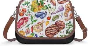 Steak Meat Barbecue Fashion Crossbody Bags Purses for Women Funny Printing Shoulder Handbags Bag