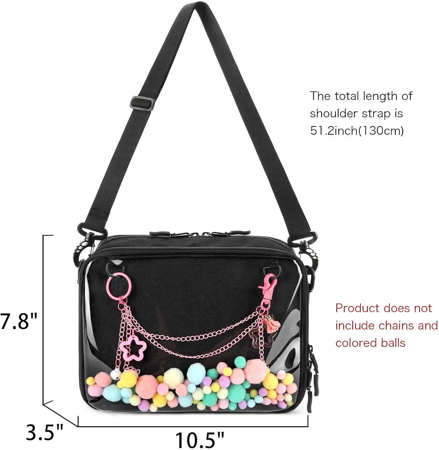 STEAMEDBUN Ita Bag Crossbody Small Ita Purse Pin Display Bag with Insert