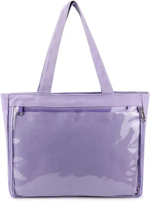 STEAMEDBUN Ita Bag with Insert Large Canvas Shoulder Tote Ita Purse for Cosplay