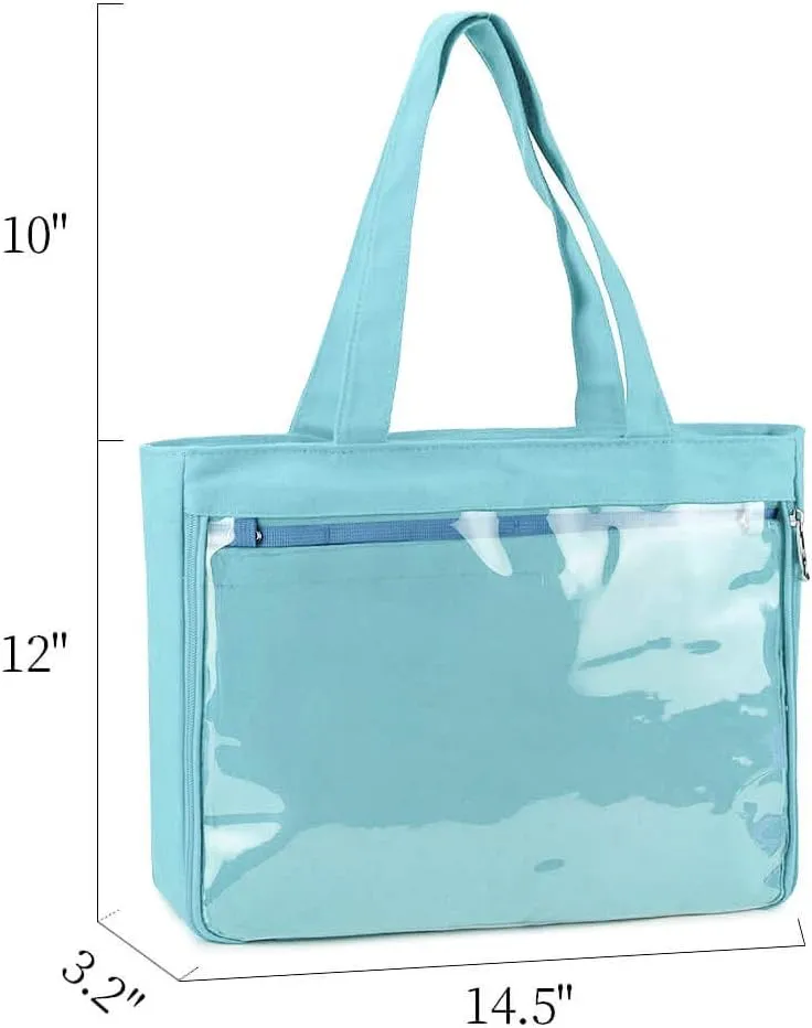 STEAMEDBUN Ita Bag with Insert Large Canvas Shoulder Tote Ita Purse for Cosplay