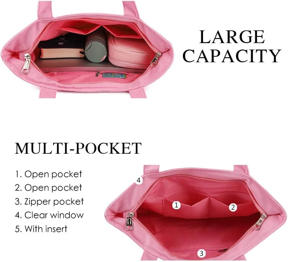 STEAMEDBUN Ita Bag with Insert Large Canvas Shoulder Tote Ita Purse for Cosplay