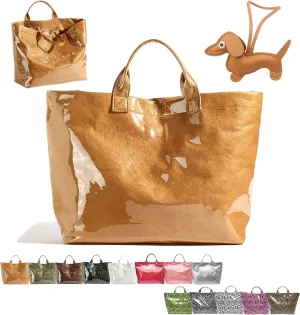 Stellaya Tote Bag, Women's Letters Print Tote Bag, PVC Clear Tote Bag for Women, Fashionable Leopard Print Tote Bag