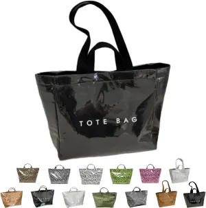 Stellaya Tote Bag, Women's Letters Print Tote Bag, PVC Kraft Paper Plastic Solid Color Draped Waterproof Leopard Handbags