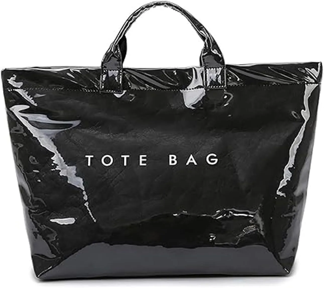 Stellaya Womens Letters Print Tote Bag, PVC Fashion Tote Handbags Shoulder Bag, Stellaya Simple Large Capacity Bag