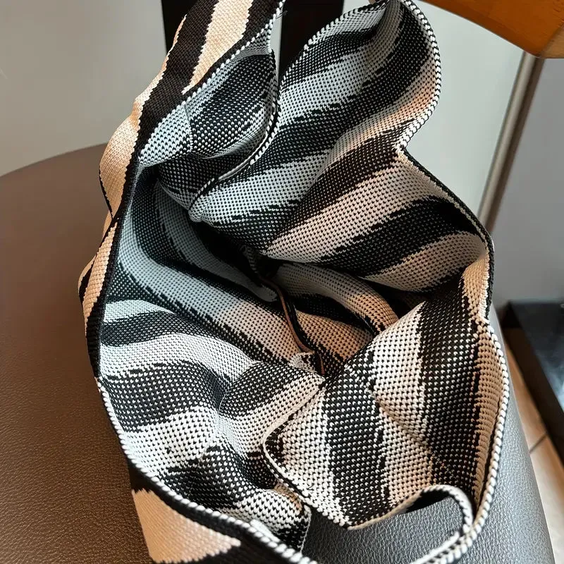 Stiped Knit Handbag