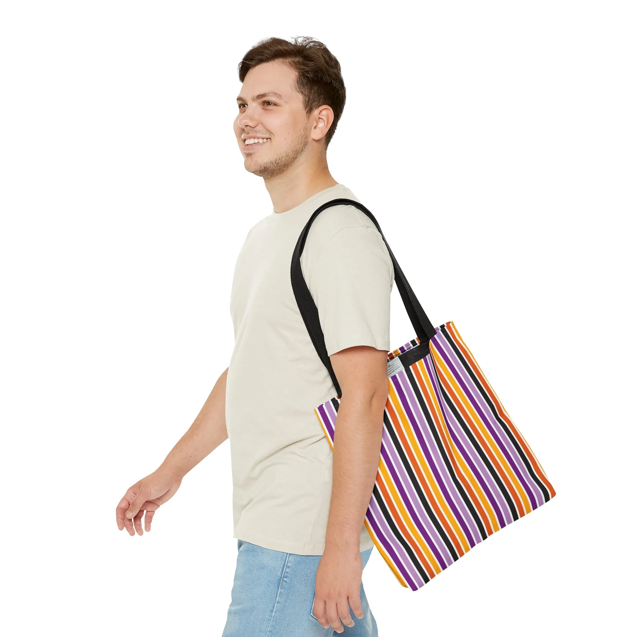Stripe Pattern AOP Tote Bag