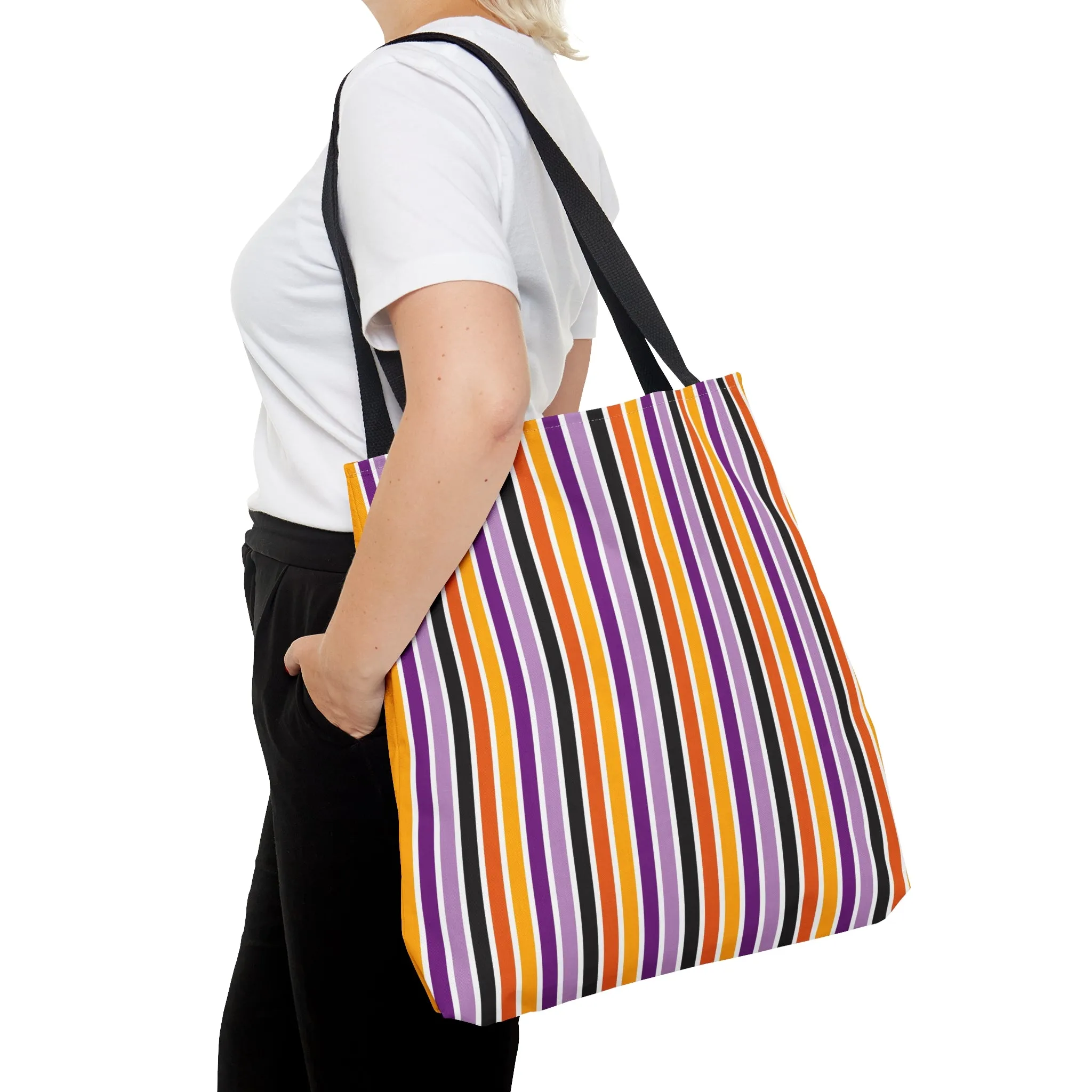 Stripe Pattern AOP Tote Bag