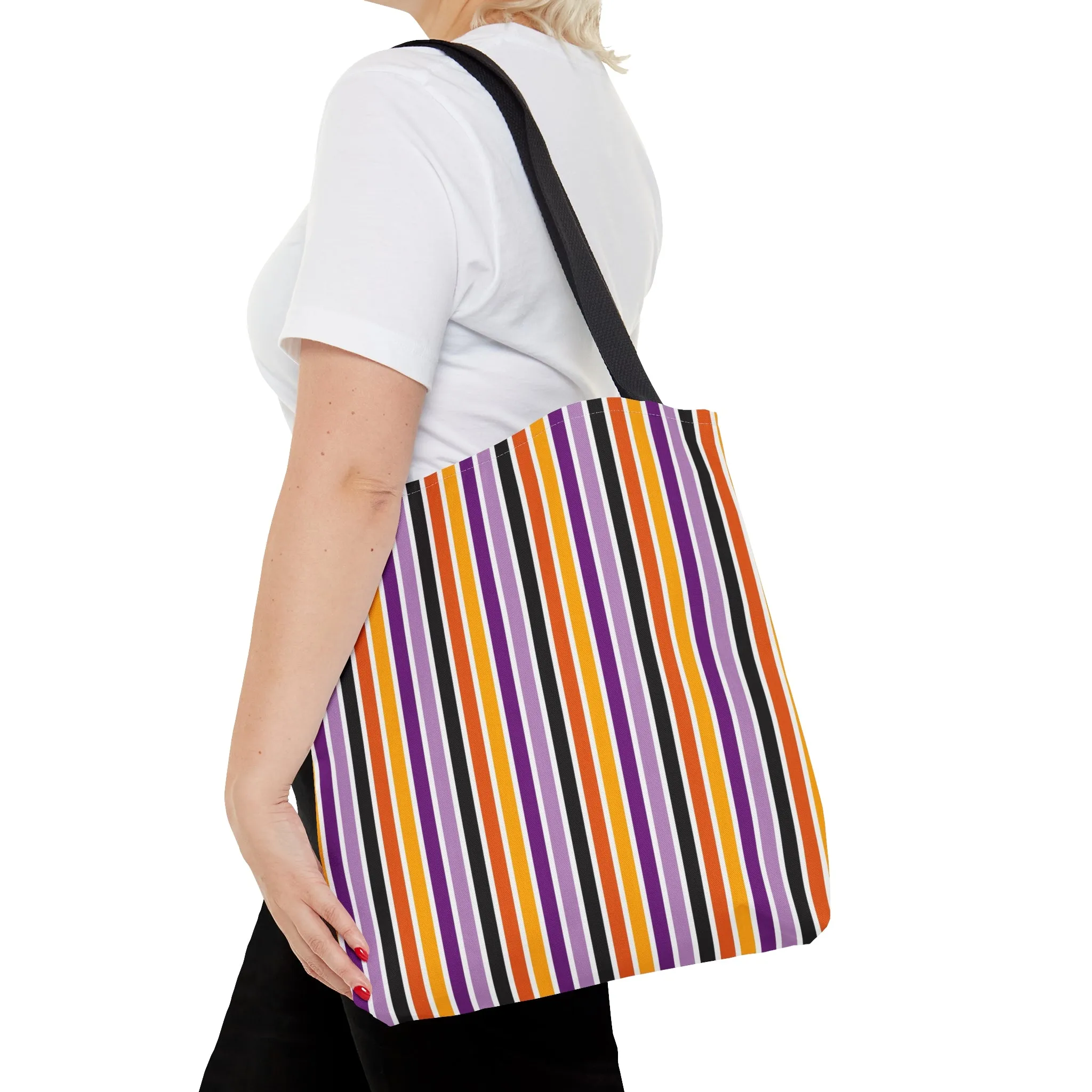 Stripe Pattern AOP Tote Bag