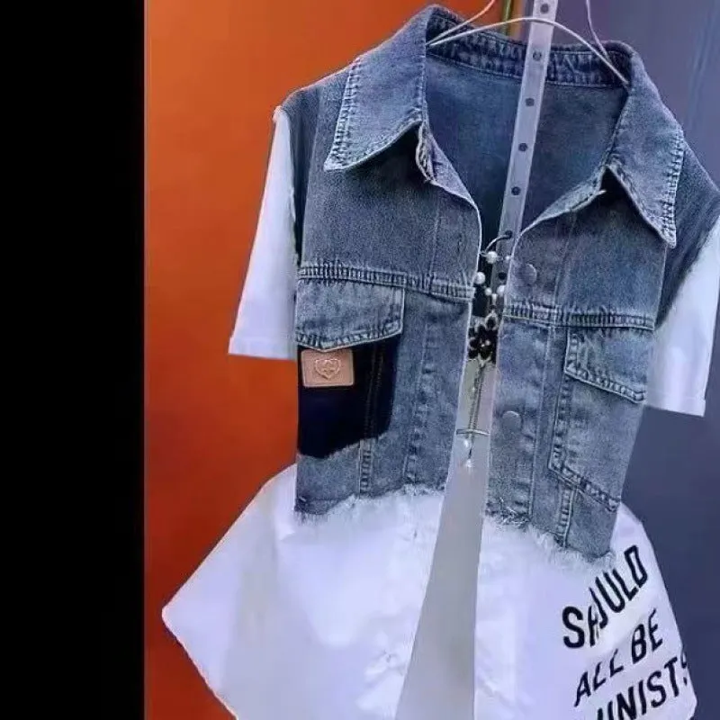 Striped Denim Coat Women's Design Niche Jacket Top