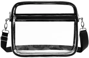 Stylish Clear Crossbody Bag - PVC Transparent Messenger Bag with Adjustable Strap for Work, Travel and Daily Use