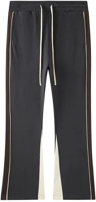Suede Flare Sweatpants Women Baggy Patchwork Casual 90s Hip Hop Mens Sweat Pants