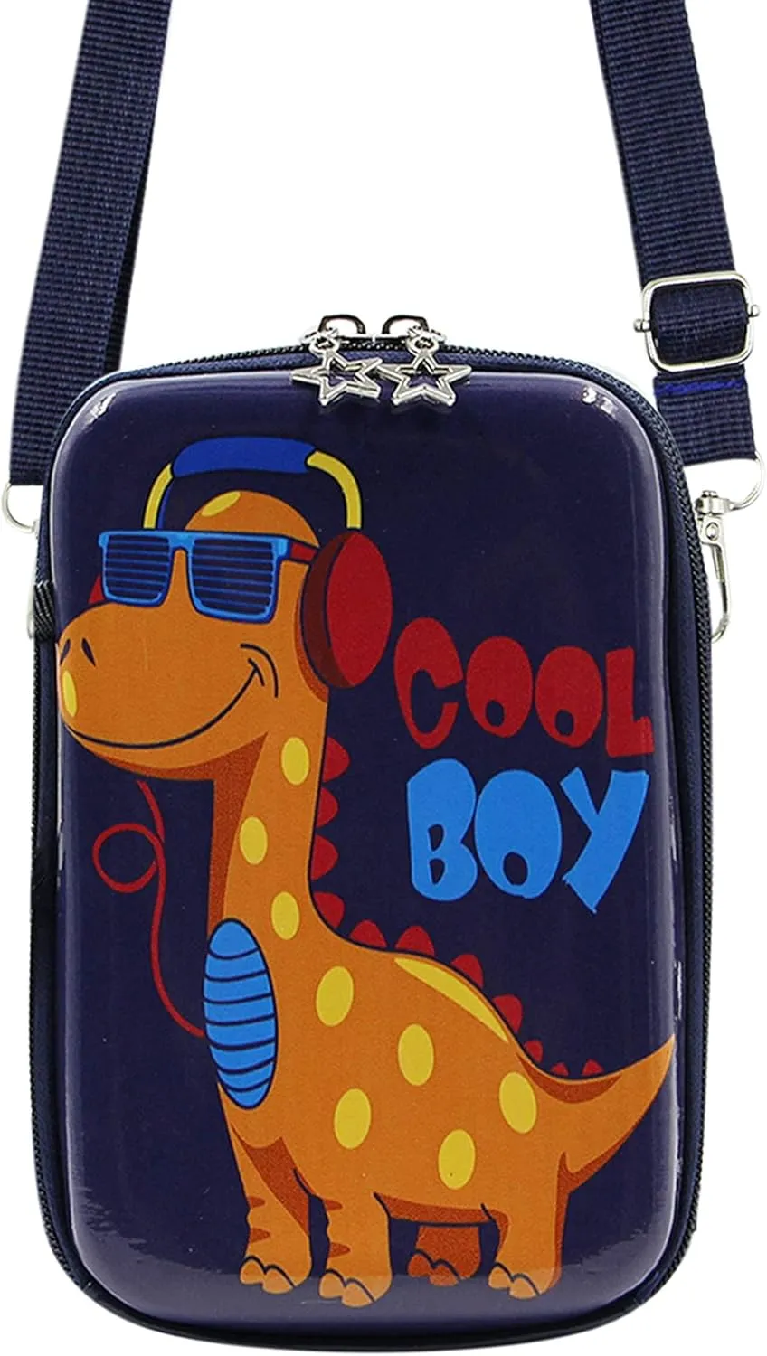 Suillty Kids Cute Dinosaur Small Crossbody Purse Shoulder Bag Waterproof Cell Phone Wallet Pouch for Boys Girls