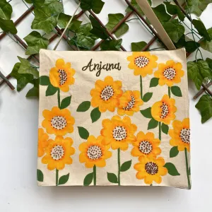 Sunflower box tote bag