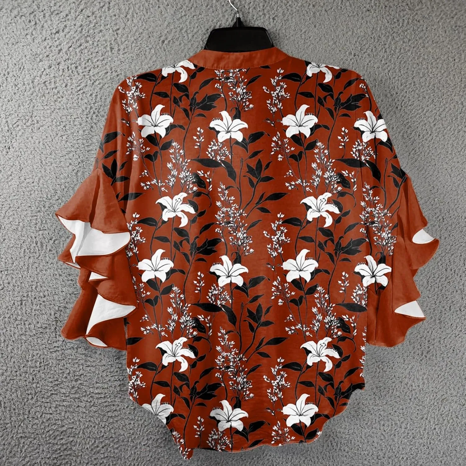 Surf Stylish 3/4 Sleeve Blouse Women Oversize Summer Loose Comfortable Tee Shirts Woman V Neck Print Tee